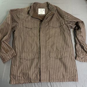 Authentic Stussy Gear Pin Stripe Jacket Brown Size XL Excellent Condition